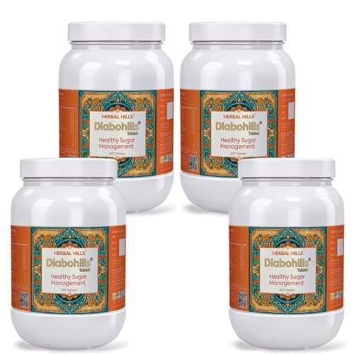 Image of Herbal Hills Diabohills Tablets, (900 Tablets Pack) | Supports Sugar Control & Pancreatic Health | Ayurvedic Sugar Management Supplement For Blood Sugar Balance & Metabolism | With Jamun, Karela & Gudmar Pack of 4