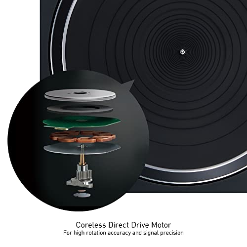 Technics Turntable, Premium Class HiFi Record Player with Coreless Direct, Stable Playback, Audiophile-Grade Cartridge and Auto-Lift Tonearm, Dustcover Included – SL-100C, Black (SL-100C-K) view 4