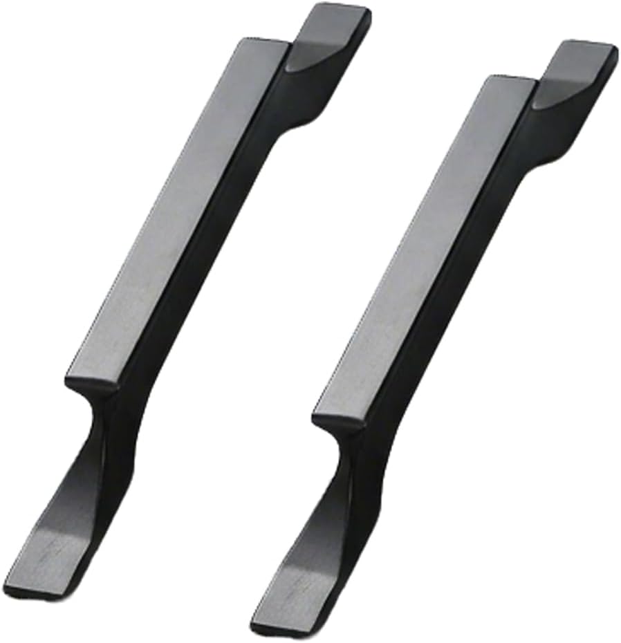 Tiradores para gabinetes de cocina – Paquete de 5 manijas largas para gabinetes de cocina, cajones, aparadores y muebles – Hardware duradero para actualizaciones modernas del hogar (negro, espacio entre orificios de 5.04 pulgadas)