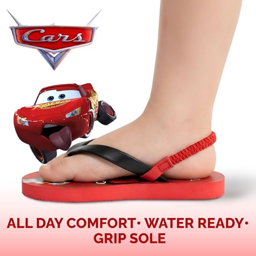 Image of Disney Girls Boys Character Flip Flops Sandals Kids Water Shoes - Minnie Mickey Moana Toy Story Frozen Cars Encanto Princess Thong Beach Slides Slip On Quick Dry (Toddler-Little Kid)