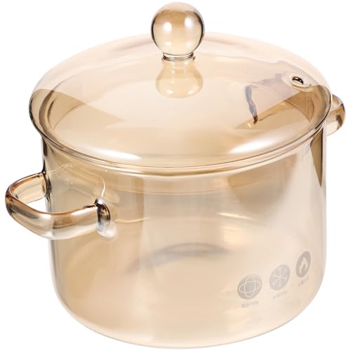 VERDANVERSE Pentola in Vetro Borosilicato Alta Resistenza con Maniglia e Pentola per Zuppa Brasato e Porridge Cucina e Facile da Pulire Adatta per Uso