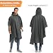 Opret Wasserdicht Regenponcho Damen Herren, Leicht Atmungsaktiv Regencape 3-in-1-Multifunktional Regenmantel Regenschutz Regen Poncho für Wandern und Camping-Grau