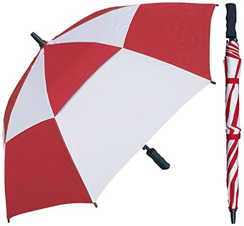 RainStoppers Auto Open Windbuster Sport Umbrella, Red/White, 48-Inch,W016RDW