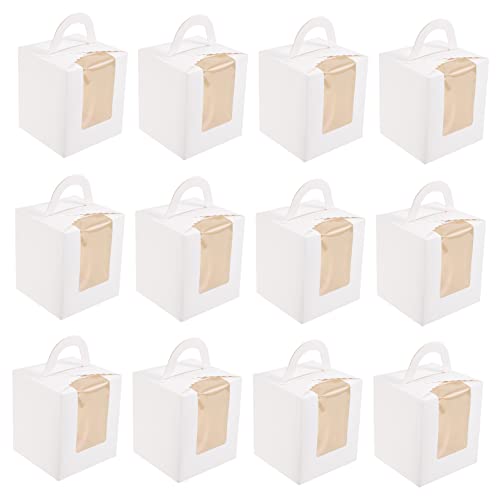 Homoyoyo Cake Boxes with Window Lightweight Paper Bakery Packaging for Cupcakes Desserts and Weddings Parties and Corporate Events Easy to Carry and Store