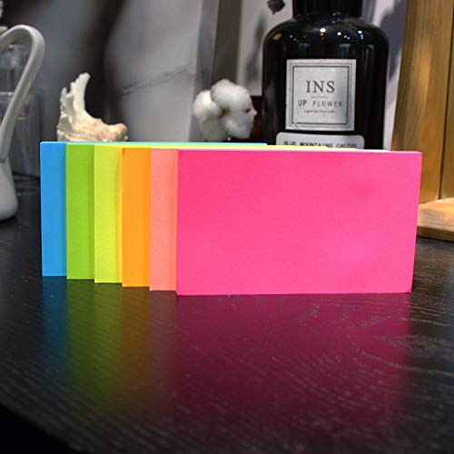 Image of Vanpad Sticky Notes 4x6 in Bright Stickies Colorful Super Sticking Power Memo Pads Strong Adhesive 6 Pads /Pack 48 Sheets /pad