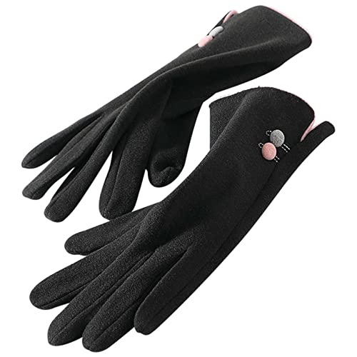 EUBEISAQI Gants d'hiver pour écran Tactile pour Femme Gants pour Temps Froid avec Doublure Chaude Gants d'hiver en Velours Fin Gants de Cyclisme épais pour la Conduite en Plein air Cyclisme Ski Cover