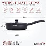 INTIGNIS Frying Pan Nonstick with Lid Deep Induction Pan 28cm 4.5 Litre - Image 2