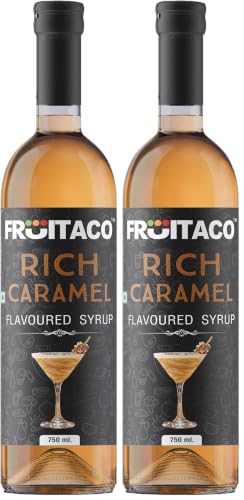 Image of Fruitaco Caramel Syrup : Perfect Mixer for Enhancing Mocktails & Cocktails, Drinks, and Mojitos at Parties, Conveniently Packaged in a 750ml Bottle for All Your Mixing Needs | Non-Alcoholic