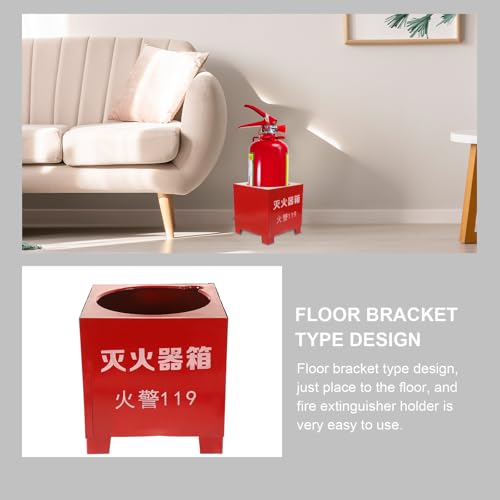 Soporte para extintor de incendios de metal rojo con base de hierro de 3-4 kg 6