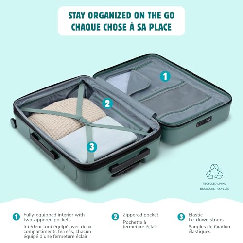 Atlantic Transmarine Hardside Medium Luggage – Superior Polycarbonate Construction with 8 Spinner Wheels and Retractable Handle, Integrated TSA Lock, Expandable 2" – Stormy Sea image 7
