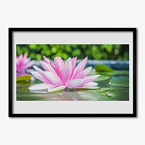 Affiche encadrée 70x50 cm Tulup nature étang cadre MDF salon