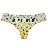 AWESOMETIVITY Thongs Funny Women's Underwear - Small Gifts, All You Can Eat, XXL