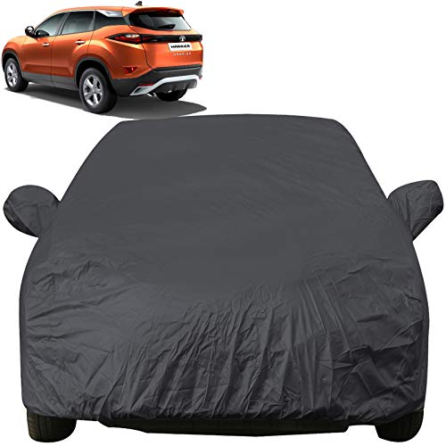 Image of Harrier Dustproof Car Cover with Mirror Pockets, Grey Color, Taffeta Polyster,Triple Stitched, Compatible with Tata Harrier Car Cover (2019 to 2024), Harrier Car Accessories