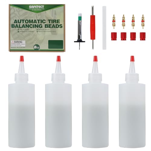 Image of Balancing Beads for Truck Tires 8 oz x 4, Tire Balance Beads for Motorcycle, Off-Road Vehicles, Car /Trailer Tires Balancer Bead with Installation Tools