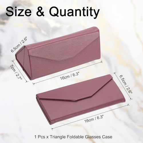 Image of PATIKIL Foldable Glasses Case, Triangle Magnetic Sunglasses Organizer Case PU Leather Hard Eyeglass Case (1 Pcs)