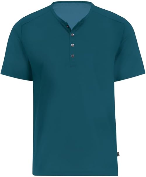 Trigema T-Shirt Mit Knopfleiste Deluxe Baumwolle Camiseta, Azul Zafiro, S Para Hombre