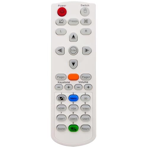 Leankle Controlo remoto BR-5080C para Optoma projetores EH415e, EH415ST, W319UST, W320UST, W330UST, W331, W341, W345, W355, W412, W416, W512, WU334, WU336, WU416, X345, X355, X412, X416, ZH403