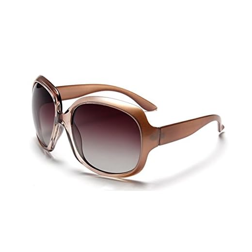 Qixuan Lunettes de Soleil Femme Polarisées avec Étui QIXU Oversized Ronde Retro Vintage Fashion Verres UV400 Protection (Café)