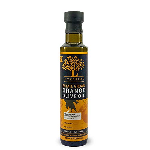 Orange Olive Oil - Greek Extra Virgin Olive Oil Cold Pressed W/Oranges - Organic - Gluten Free - Paleo - Keto - Single Sourced - Cold Pressed - First Pressed - No Artificial Flavor - 2020 International Award Winner