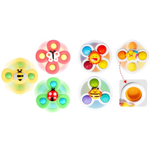 Image of ALASOU 6 PCS Suction Cup Spinner Toys(3 Farm+3 Star) for Infant and Toddlers