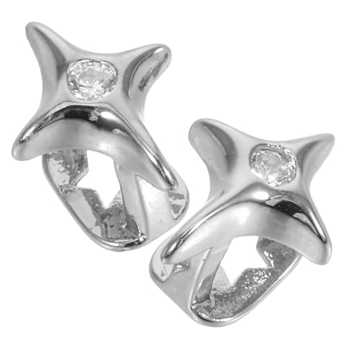 PartyKindom 2pcs Star Tooth Caps joyería dental plateada miniatura 1