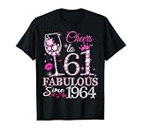 Photo Gallery womens cheers to 61 years old est 1964 61st birthday queen maglietta Photo Gallery womens cheers to 61 years old est 1964 61st birthday queen maglietta