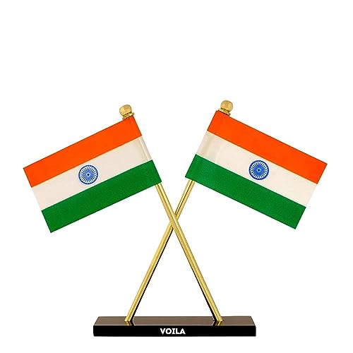 Image of VOILA Indian Cross Design Flags For Car Dashboard