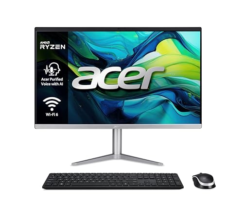Acer Aspire C24-1700 All in One - Monitor 24' FullHD (Intel Core i5-1235U, 16GB RAM, 512GB SSD, Intel UHD Graphics, Windows 11 Home) Negro - USB Ratón - Teclado QWERTY Español