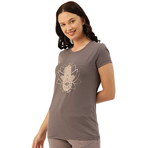Image of Enamor Short Sleeve Crew Neck Regular Length Basic Crew T-Shirt - Slim Fit, Soft and Breathable Stretch Cotton - E147