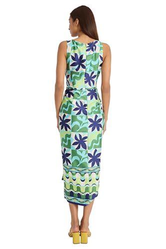 Image of Donna Morgan Women's Floral Midi Wrap Dress for Women - Versatile Summer, Beach, and Vacation Dress