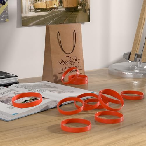 Image of Morcheiong 12 Pieces Silicone Bracelets- Red Color Blank Rubber Wristbands for Adults Teen Party Favors