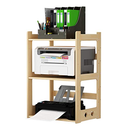 Drucker Ständer Holz Drucker Regal großen Kapazitäts-Multifunktionsdrucker Regal DREI-Tier-Speicherregal Einstellbare Bücherregal Geeignet for