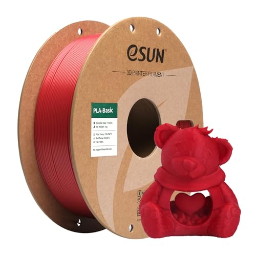 Image of eSUN PLA Basic Filament 1.75mm, 1KG Spool (2.2 LBS) High Speed Printing 3D Printer PLA Filament,Designed for Fast Printing, Fire Engine Red