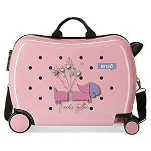 Enso Friends Together Valise pour Enfant Rose 50 x 38 x 20 cm Rigide ABS Fermeture à Combinaison latérale 34 l 1,8 kg 4 Roues Bagage à Main, Rose, Valise Enfant