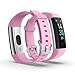Fitness Tracker Montre Intelligente 0.96 Pouces éCran Tactile éTanche Smartwatch Traqueur D'Activité avec FréQuence Cardiaque Moniteur De Sommeil éTape Compteur De Calories-Rose