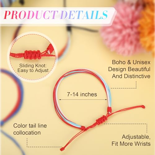 72 Pcs Summer Friendship Bracelets String Bracelets for Women Wax String Bracelets Outfits Surfer Handmade Water Repellent Boho Rope Anklets Adjustable Braided Anklet Summer Foot Jewelry3