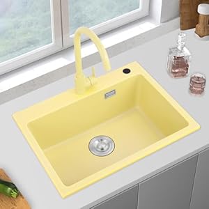 Mzqmk ER BEI Gelbes Granitspülbecken 79x51cm