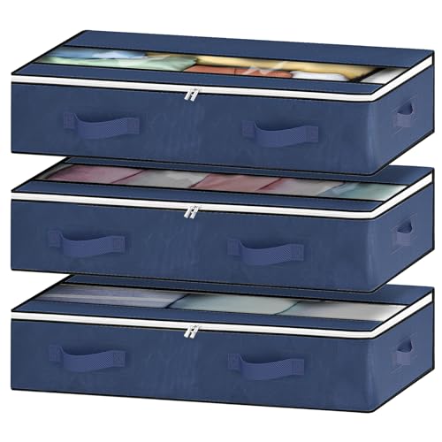 GoMaihe 3 Piezas, Almacenaje Bajo Cama, Plegable Bolsas para Guar...