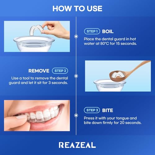 Mouth Guard for Grinding Teeth and Clenching Anti Grinding Teeth Custom Moldable Dental Night Guard Dental Night Guards to Prevent Bruxism -4 Pack