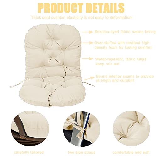 Seahome Waterproof Swivel Rocker Cushion, Outdoor Rocking Chair Cushions, Hammocks Papasan Chair Cushion,Tufted High Back Chair Cushion For Indoor Garden Or Outdoor Rocking Chair Seats (White) #TOP2