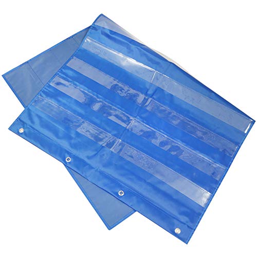 Toyvian 1pc Transparent Pocket Charts Hanging Storage Bag Teaching Chart Pouch.