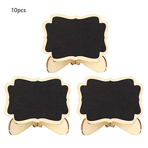Artesanato de madeira pequena lousa exibição lousa, 10 pcs mini lousas lousa quadro de mensagens art