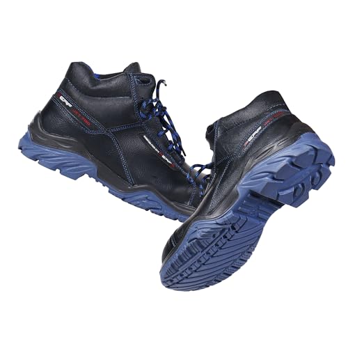 Image of PERF Tornado High Ankle Safety Shoes for Men | Fiber Glass Toe Cap | Anti-Puncture | Water Repellent Leather | Electrical Resistant | Industrial High Ankle Work Shoes