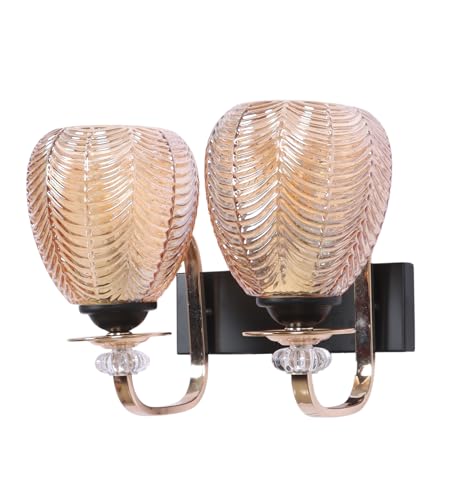 Image of ELAINTE Premium Wall Light | | Elegant Glass Wall Lamp for Living Room & Hallway | 3 Years Warranty | Free Bulb (Twin-Double)