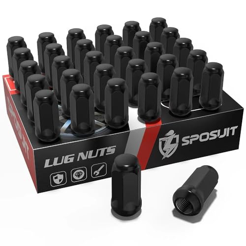 Image of Sposuit 9 /16-18 Lug Nuts - Replacement for 1994-2010 RAM 2500, 1994-2010 RAM 3500 - Closed End Black Lug Nut (32 Pcs)