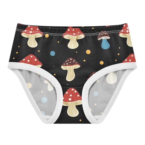 Wusikd Mushrooms Girls' Underwear Cotton Polka Dots Girls Briefs Soft Toddler Underwear 2T