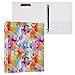 ALAZA Watercolor Blossom Floral Leaf 3 Ring Binders with 3 Interior PVC Clear Pockets Clipboard Versatile Binders 200 Sheets for Office Home School 2 Pack