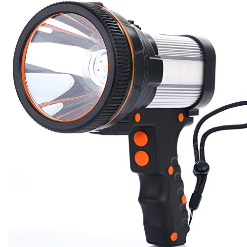 ALFLASH Lampe de poche LED 7000 lumens 6600 mAh rechargeable USB CREE LED Lampe de poche extérieure étanche super lumineuse portable garantie 1 an (argent) Cover