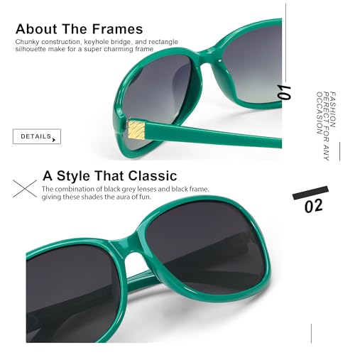 Image of SIPHEW Women's Polarized Sunglasses w UV400 Protection,Classic Sun Glasses | Vintage Sunnies,Wraparound Shade,Lightweight & Comfortable,Big Sunnies eyewear,Driving,Outdoors