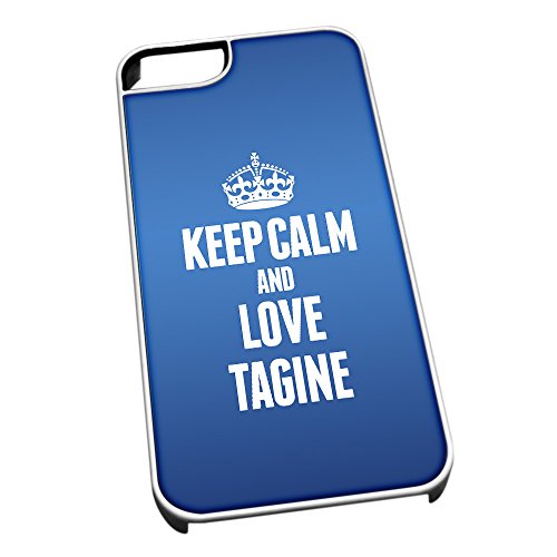 Bianco Cover per iPhone 5/5S 1586 Blu Keep Calm